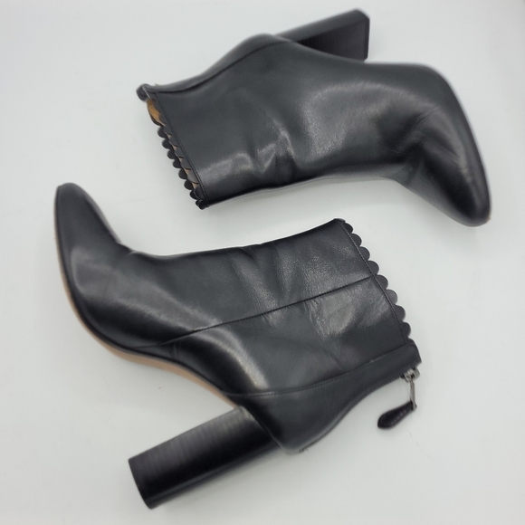 Coach Terence Scallop Soft Shine Calf Ankle Boots in Black Leather Size 10 B - Picture 7 of 16